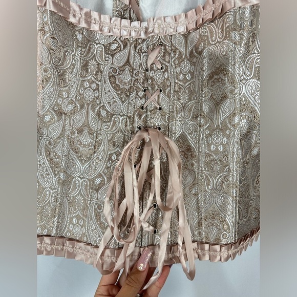NWT alivila y fashion rose gold paisley corset size 5XL - Picture 9 of 11